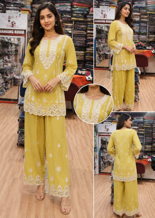 co-ord set in reyon fabric by vandana creations