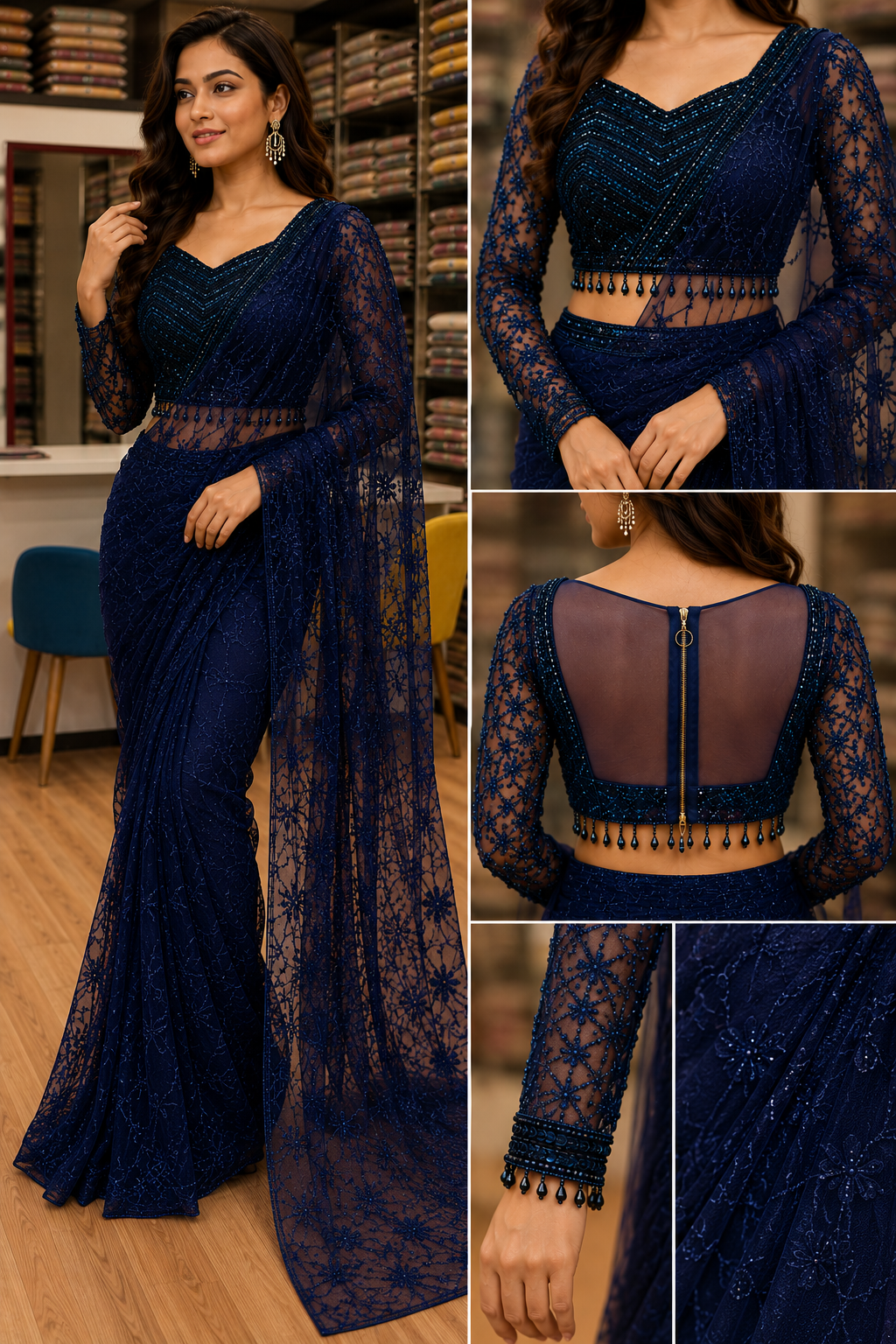 ready to wear saree in partywear