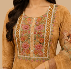 readymade suit with thread embroidery on top
