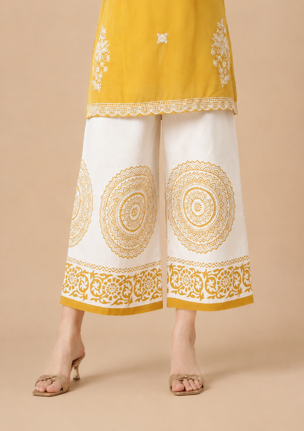 mustard shorti kurti salwar printed