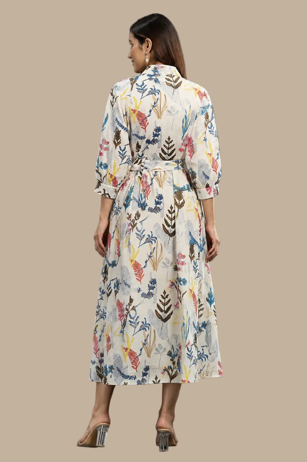 white Floral party wear dress