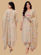 Khadi Cotton Suit beige color