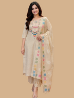 Khadi Cotton Suit beige color
