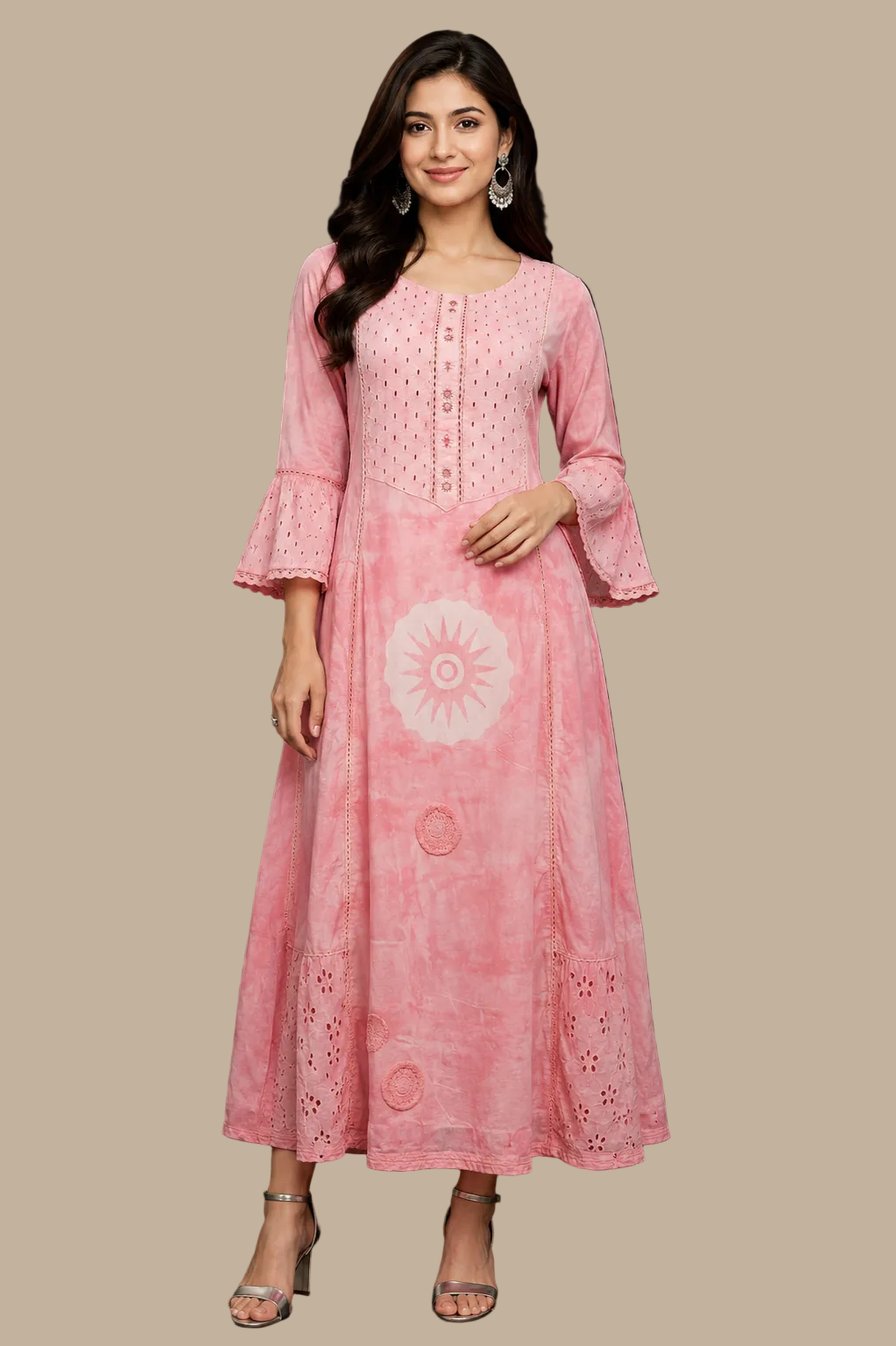 Long kurti in peach color
