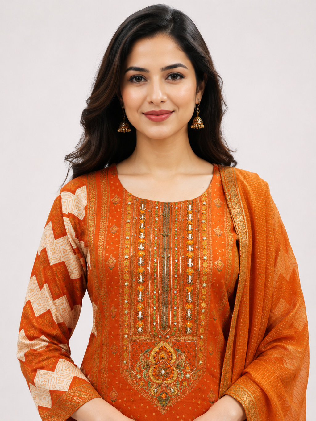 orange color suit