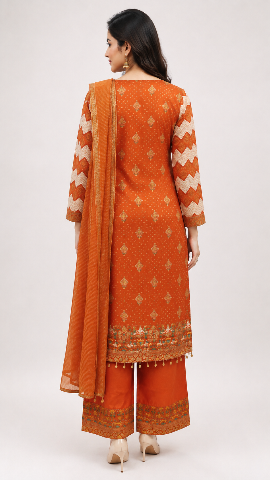 orange color suit