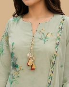 Pure Mul Cotton suit emerald green