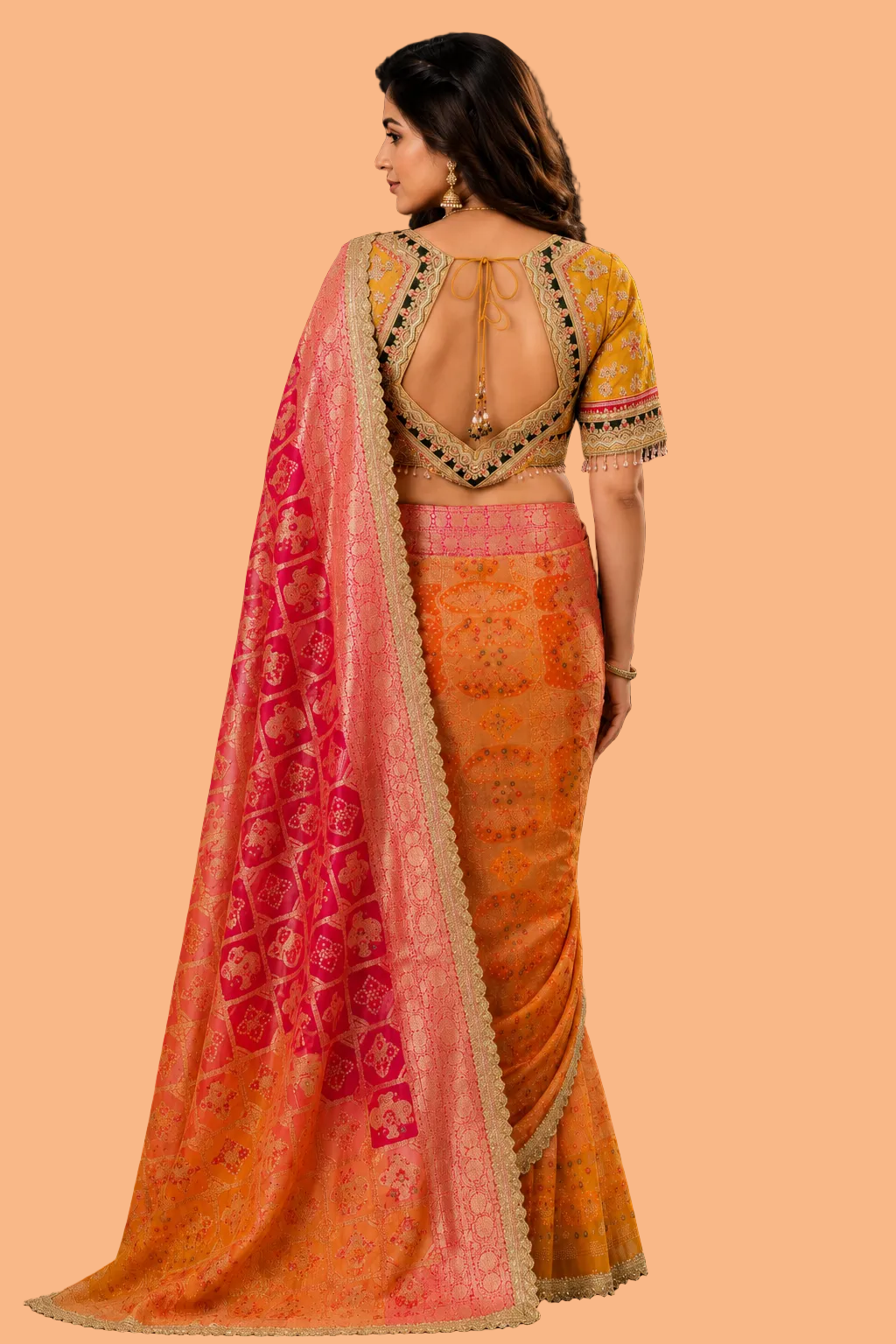 saree with ready made blouse vandana creations