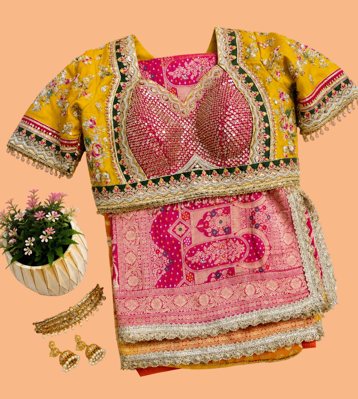 jaipuri saree with ready made blouse  vandana creations