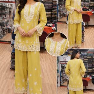 co-ord set in reyon fabric by vandana creations